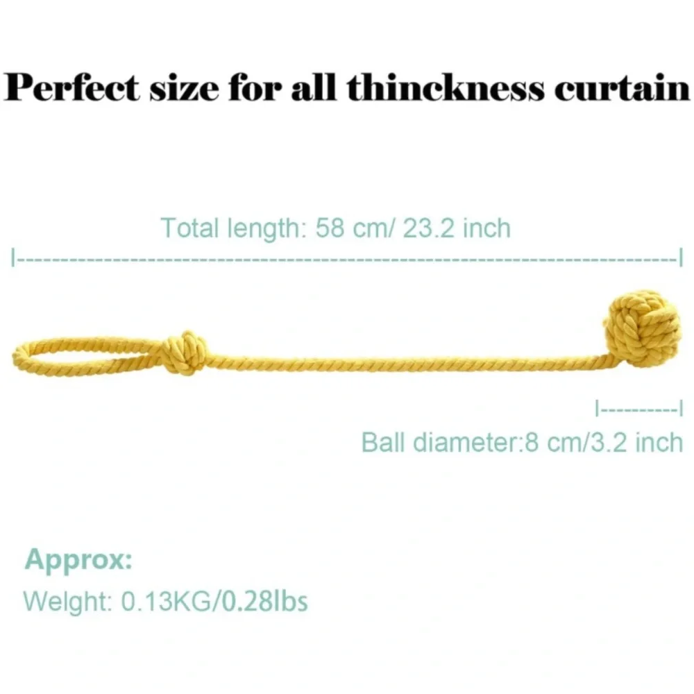 Luxury Home | Set of 2 Yellow Boho Chic Nautical Knotted Rope Curtain Tie Backs